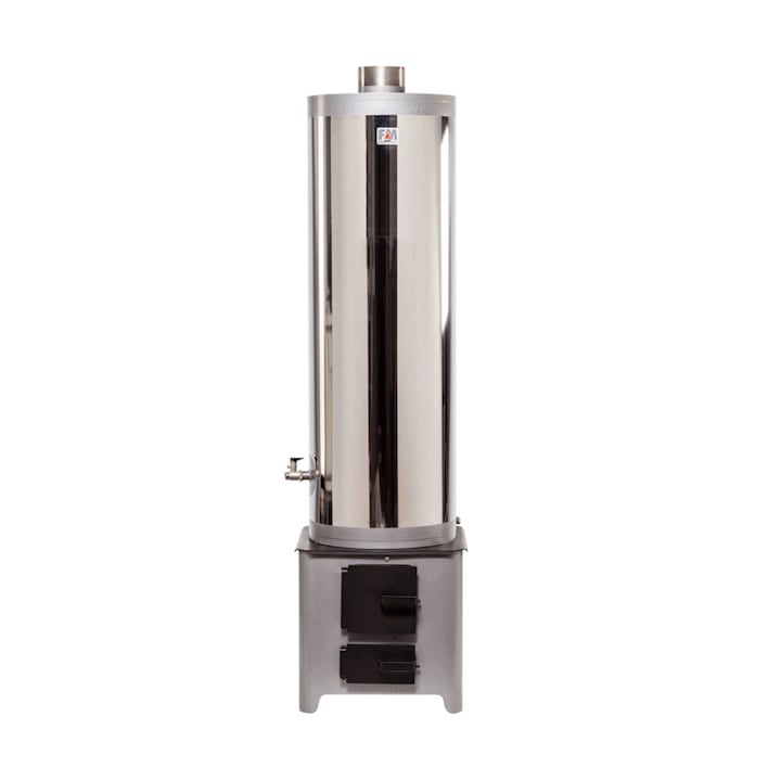 Boiler din inox pe lemne cu focar FM Group, 70 litri