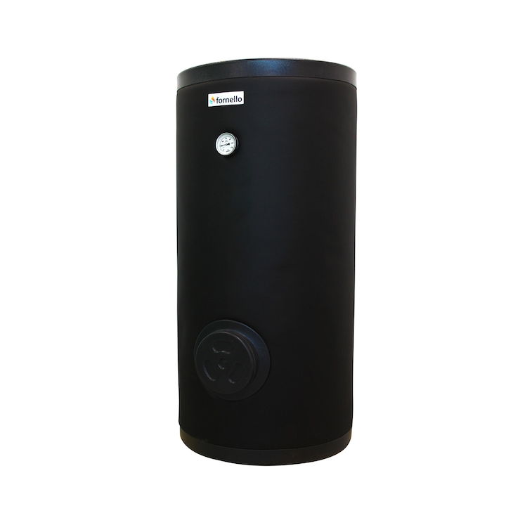 montaj pe sol Boiler cu 2 serpentine FORNELLO SOL 150 LT 2S, pentru centrala termica si solar, montaj pe sol, izolatie termica, manta de protectie, flansa de vizitare