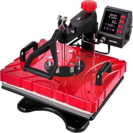 Masina de presat cu caldura, Vevor, afisaj digital, presiune reglabila, 10 in 1 rosu