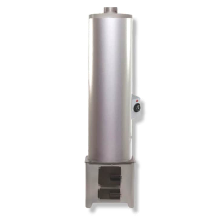 Ansamblu boiler otel 90 L, focar economic, usi otel FM, rezistenta electrica 2 kw
