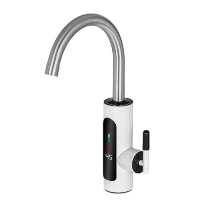 Robinet electric instant pentru incalzirea apei de la chiuveta Tavalax, metal special white