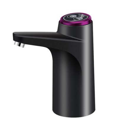 Pompa electrica pentru bidon de apa, Darklove, 1200 mAh, 4W, Incarcare prin USB, 2 Moduri, pompare cu comutator liber sau pompare cantitativa de 600 ml, Potrivit pentru casa, camping, birou si calatorii, ABS, Negru