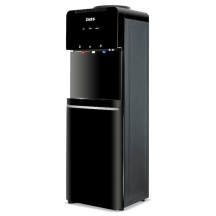 Dozator apa de podea cu compresor si minifrigider Zass ZWD 18 CR, Putere incalzire 550W, putere racire 90W, compatibil cu bidoane de apa 11 l si 19 l, Silentios 36 dB, Culoare Negru
