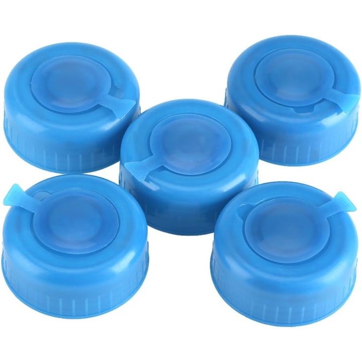 Set 5 capace dozator apa, Plastic, 5.5 cm, Albastru