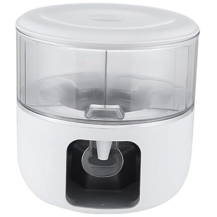 Dozator de apa Flippy, 3 compartimente rotative, capacitate mare de 6l, 26x26 cm, alb