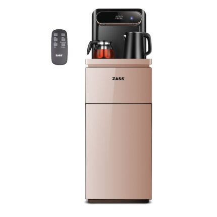 Dozator apa de podea ZASS ZWD 23 WF cu sistem de filtrare si Tea Bar, multifunctional, apa rece/calda, ceainic, racire cu compresor, Roz