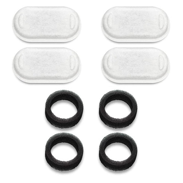 Set filtre pentru dozator de apa pentru pisici, Xuigort, carbon/spuma
