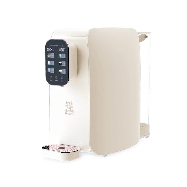 Purificator de apa, LG Health, cu sistem compact de osmosa inversa, cu 6 niveluri de temperatura, impotriva substantelor toxice, Bej