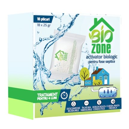 Activator fosa septica Bio Zone, 4 luni, 18 plicuri, 450g
