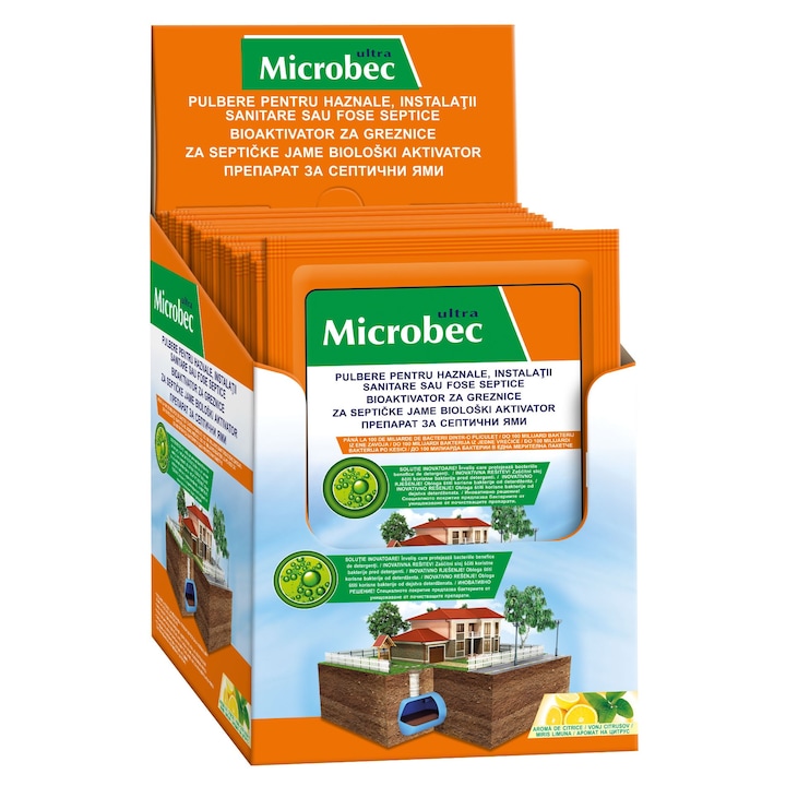 Tratament fose septice Bros Microbec, set 10 plicuri de 25 g