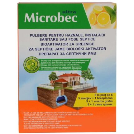 Bros Microbec PROMO 6 Plicuri la Pret de 5 Tratament Pentru Fose Septice 6x25 gr
