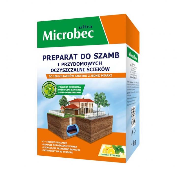 Tratament ape reziduale Microbec Ultra, Bros, Parfum lamaie, 1 kg