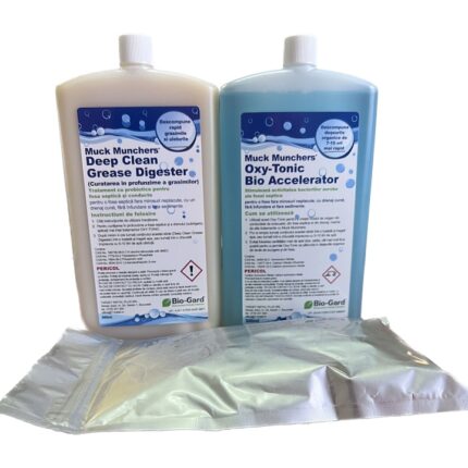 Bio-activator fose septice MUCK MUNCHERS-BOG BUSTER, tratament de urgenta cu tripla actiune, 300 g si 600 ml