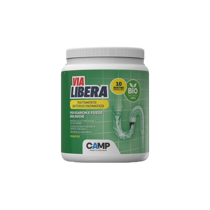 Tratament bacterian enzimatic tip pulbere pentru fose septice Via Libera Bio 500 g