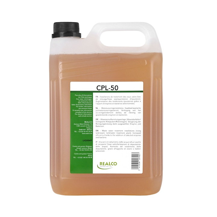 Bioactivator Enzimatic Profesional pentru Statii Epurare si Fose Septice CPL-50 - 5L Realco