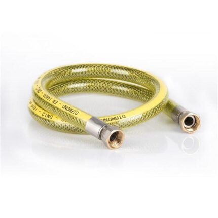 Racord gaz, Diamond, Plastic/Inox, 1250 mm, Galben