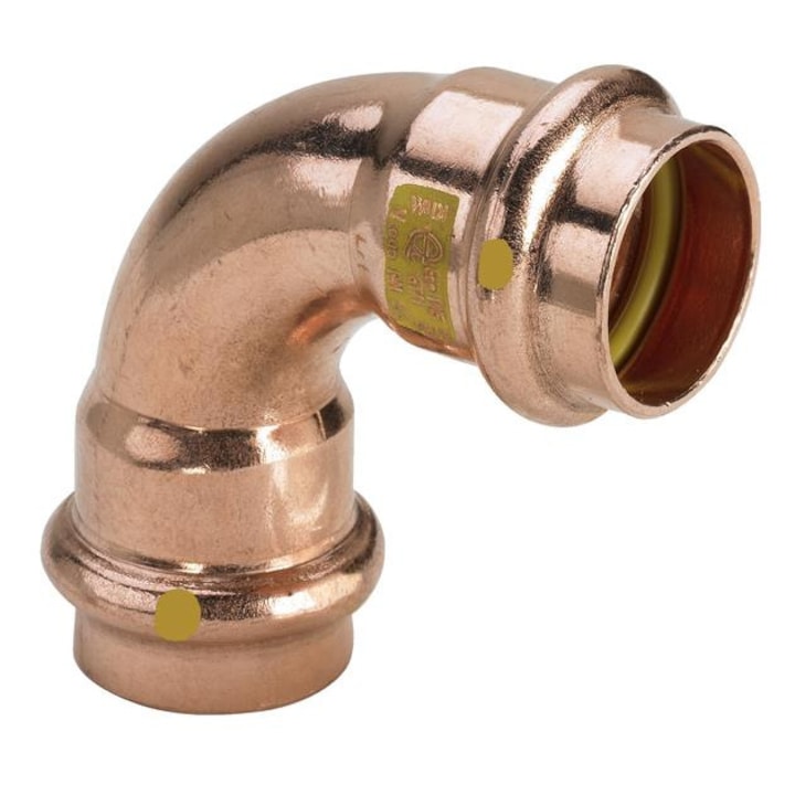 Cot, Viega, Cupru, 90 grade, 18 mm, Aramiu