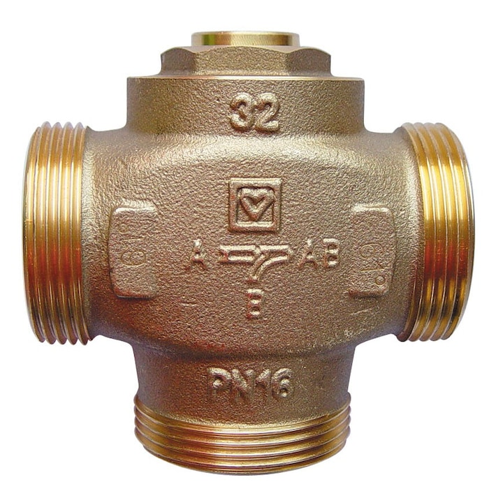 Vana termostatica HERZ Teplomix 1 1/4", cu 3 cai pentru protectia cazanelor prin bypass