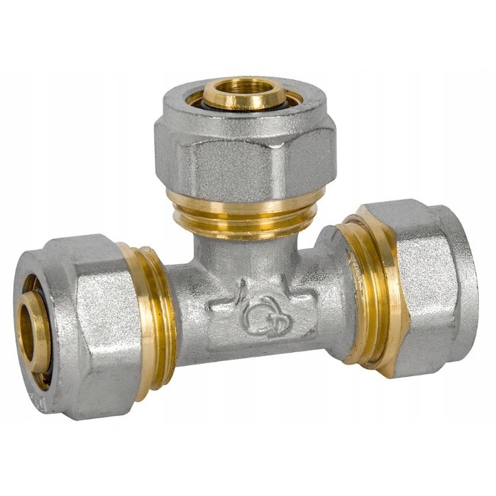 Adaptor PEX DIAMOND, alama nichelata, 16x16x16mm, pentru instalatii