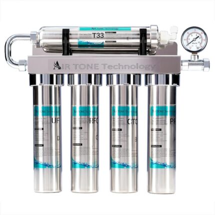 Filtru de apa Air Tone Technology, Inox, 5 stagii de filtrare, 0.01 microni, sistem profesional de filtrare al apei, robinet si accesorii incluse