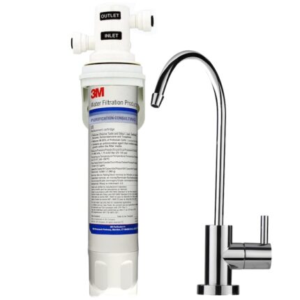 Filtru apa potabila 3M Aqua-Pure Complete, 12000 litri, Carbon Block Argintat (carbune activ bacteriostatic, 12000 litri capacitate purificator) - pachet promo filtru plus 2 Rezerve PWSP037C