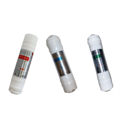 Set 3 rezerve filtre apa, schimb de 6 luni, InLine, conectare cu pipa, dimensiuni 12"x2,5"