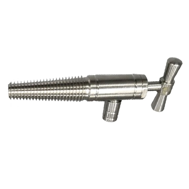Robinet din inox pentru butoi cu fluture si reductie conica, 3/4