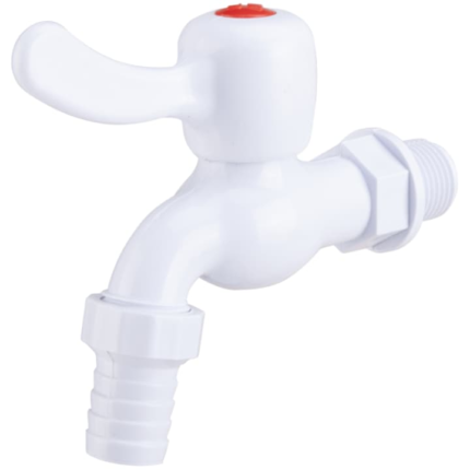 Robinet Dublu-Serviciu din PVC pentru Rezervor Plastic EvoSanitary, diametru intrare 1/2", diametru iesire 14 mm
