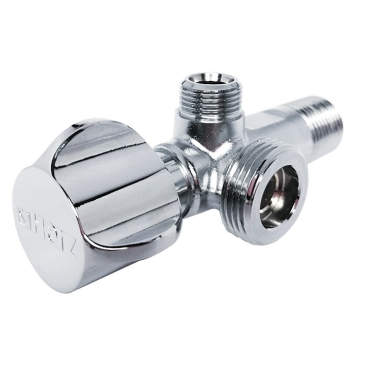 Robinet dublu coltar pentru apa potabila fara filtru Herz, G1/2 - G3/8 X G3/4, PN16, UH13111