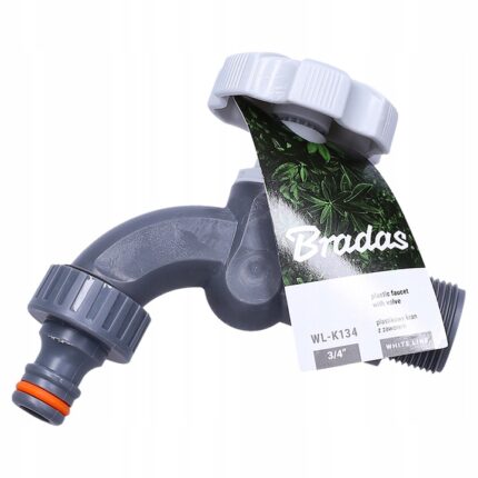 Robinet pentru gradina Bradas White Line, 3/4", conexiune rapida, alb