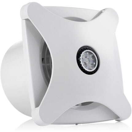 Ventilator de extractie 6 inch, montare perete sau tavan, cu clapeta, ABS, 205x205x41mm, Alb