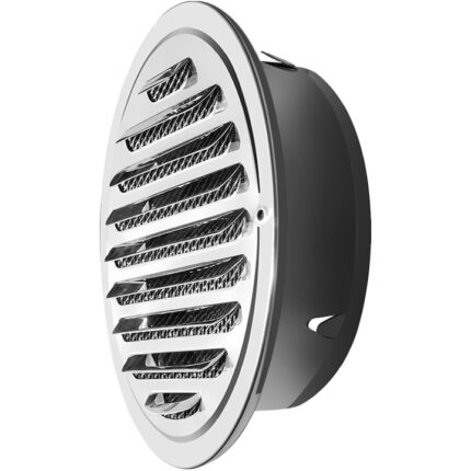 Grila de ventilatie, QttvbTna, Inox, 120 mm, Negru/Argintiu