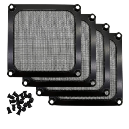 Set 4 Grile filtru Ventilator, Aluminiu Ultra Fin, Negru