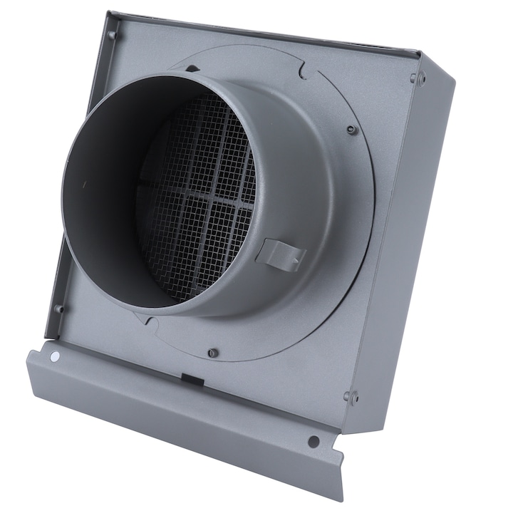 Capac de ventilatie pentru sisteme de ventilatie, inox, design ploaie, gri, cu plasa anti-insecte