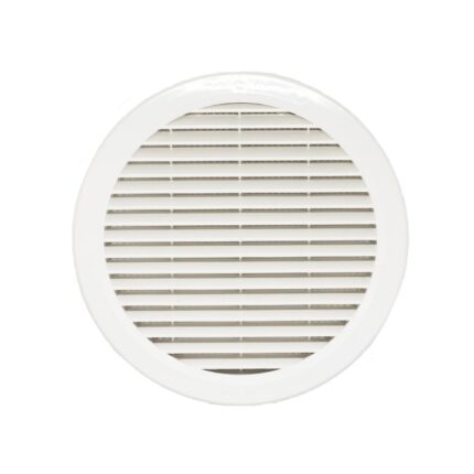 Grila de ventilatie, din plastic alb, cu plasa anti-insecte, rotunda cu diametru de 29cm