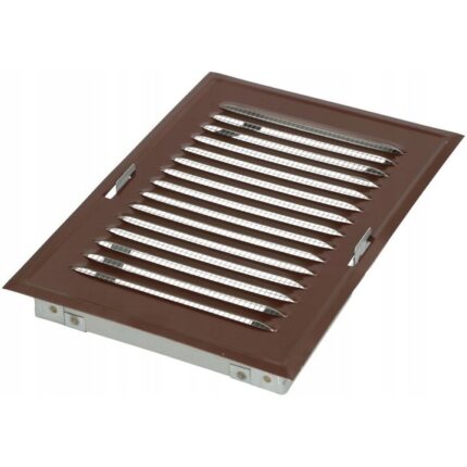 Grila de ventilatie cu rama, Kotarbau, metal, 14x21cm, maro
