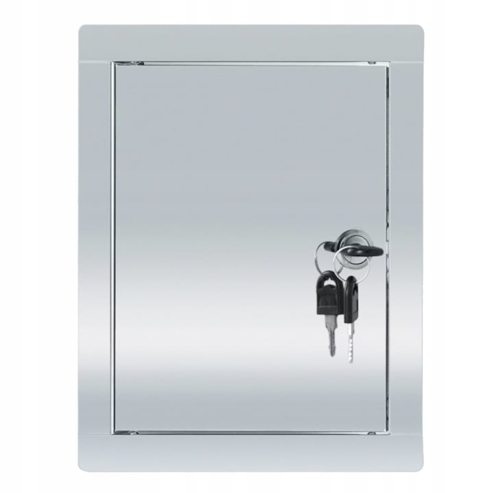 Usa inchidere sistem de ventilatie, Otel inoxidabil, 20 x 25 cm, Argintiu