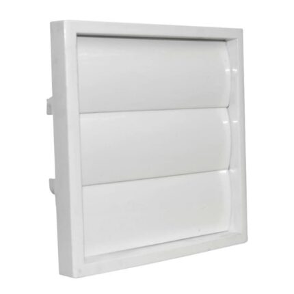 Grila ventilatie cu jaluzele gravitationale, Dospel KRZ 100/125, rectangulara, conexiune rectangulara sau circulara, ABS, alb