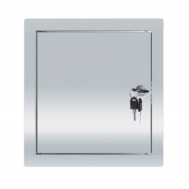 Usa inchidere sistem de ventilatie, Otel inoxidabil, 30 x 30 cm, Argintiu