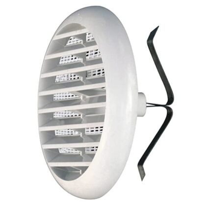 Grila ventilatie plastic, La Ventilazione, cu cleme, alb, 106 mm