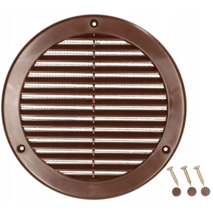 Grila rotunda pentru ventilare, Kotarbau, Plastic, 150 mm, Maro