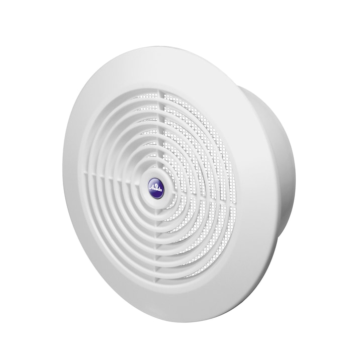 Grila ventilatie cu plasa anti-insecte, Awenta, ØA 100 mm / ØX 150 mm, Alb
