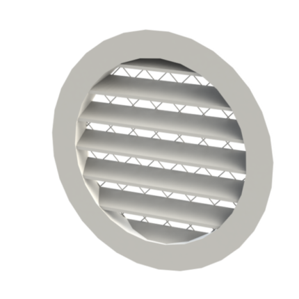 Grila de exterior cu plasa de sarma diametru 125 circular ral 9016