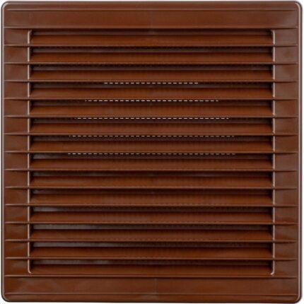 Grila ventilatie, Airroxy, rotunda, patrat, 14X14 cu grila, Maro