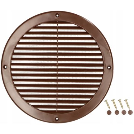 Grila rotunda pentru ventilare, Kotarbau, Plastic, 200 mm, Maro