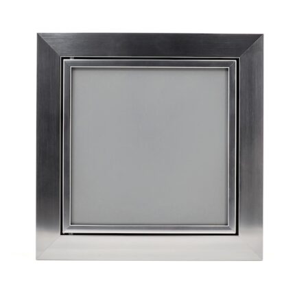 Usa de inspectie, Cadru aluminiu, Sticla, 200 x 200 mm, Argintiu/Gri