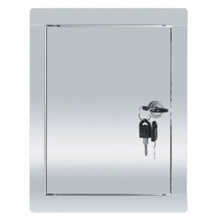 Usa inchidere sistem de ventilatie, Otel inoxidabil, 30 x 40 cm, Argintiu