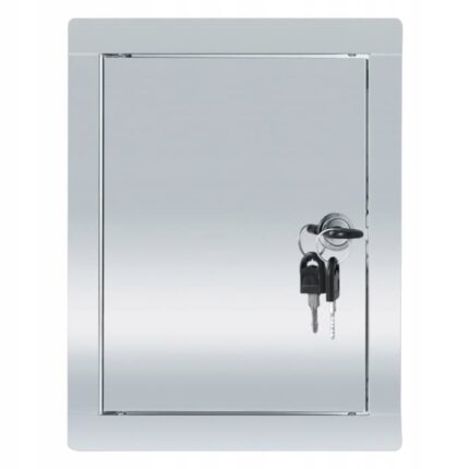 Usa inchidere sistem de ventilatie, Otel inoxidabil, 25 x 30 cm, Argintiu