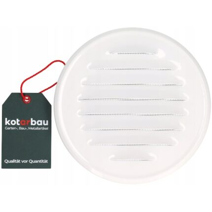 Grila de ventilatie cu plasa, Kotarbau, Metal, Rotund, 150 mm, Alb
