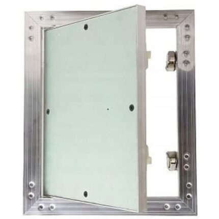 Grila pentru revizie, Awenta, Aluminiu/Rigips, 30x30cm, deschidere prin apasare, Argintiu